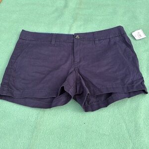 NWT Target Navy Blue Women's Khaki Short Shorts 4 Pockets Inside Waist Polka Dot
